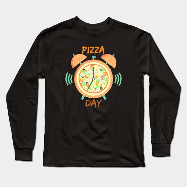 National Pizza Day Long Sleeve T-Shirt by ClorindaDeRose